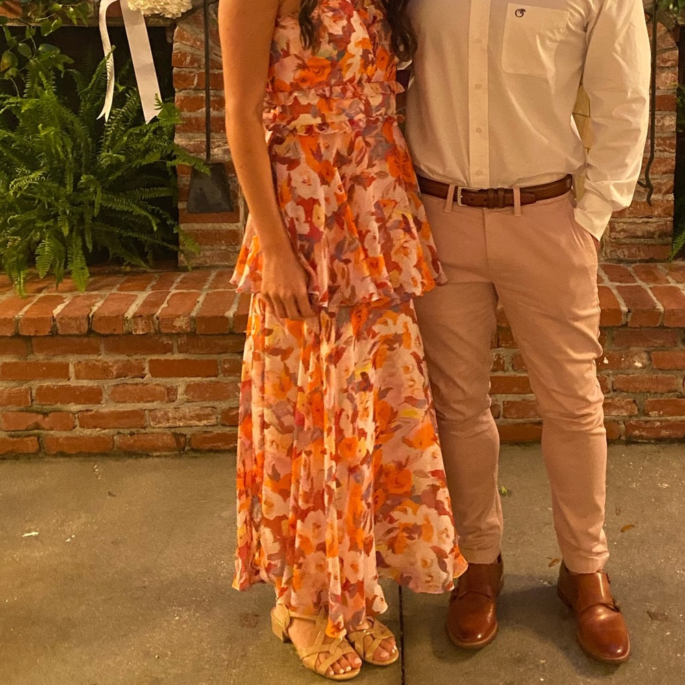 Floral pink dress